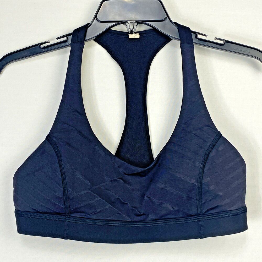 Lululemon  Sports Bra Racerback Padded Black Patterned Size 8 Activewear